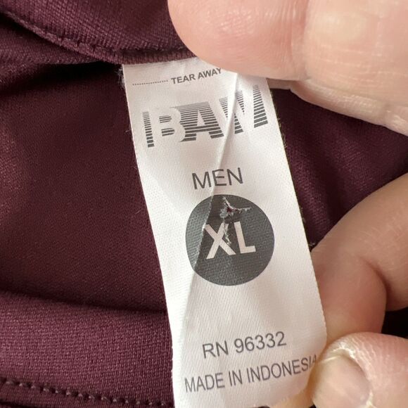 BAW Long Sleeve Shirt Men XL Burgundy Dry Fit Athletic Performance Xtreme-Tek - Picture 3 of 11